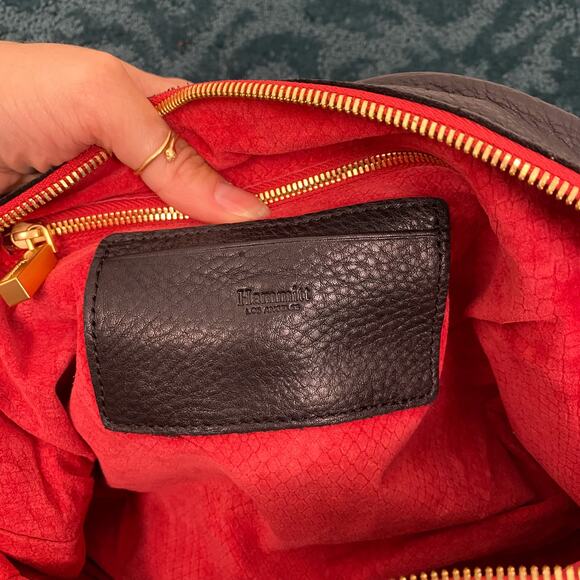 Hammitt Daniel Large Bag Black/Brushed Gold w/ Red Zipper - Picture 10 of 10